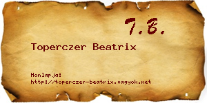Toperczer Beatrix névjegykártya